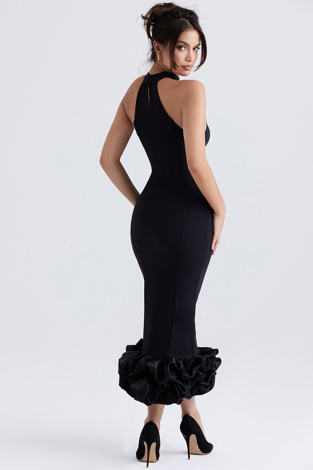 Remi | Elegante Midi Jurk met Ruffle Accenten voor Vrouwen