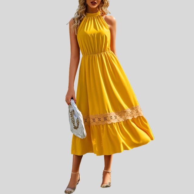 Serenity | Elegante Maxi Jurk met Kantdetails
