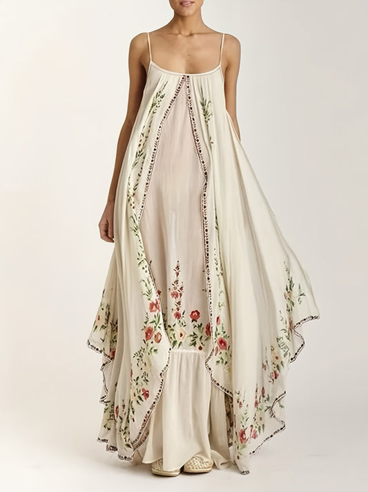 Sophie | Bloemenprint Mouwloze Maxi Jurk voor Vrouwen