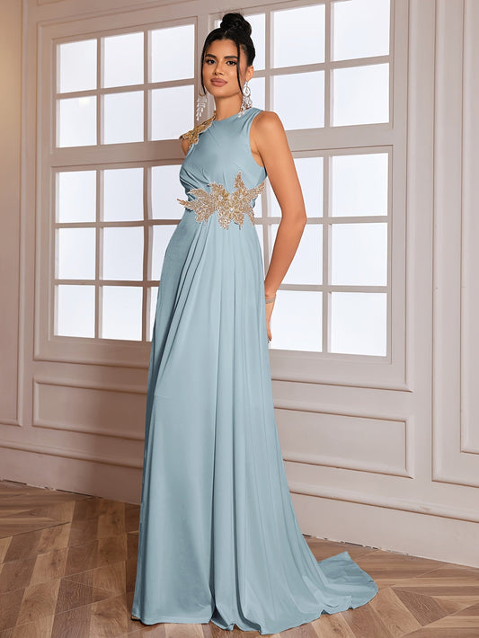Sofia | Elegante Maxi Jurk met Bloemapplicatie